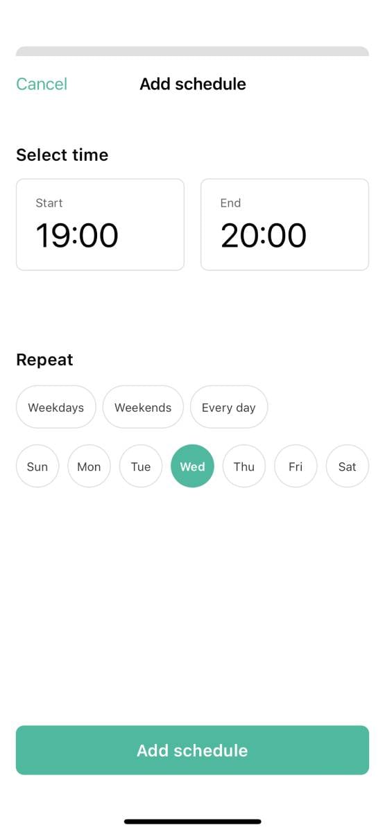 Wallbox Pulsar App Schedule