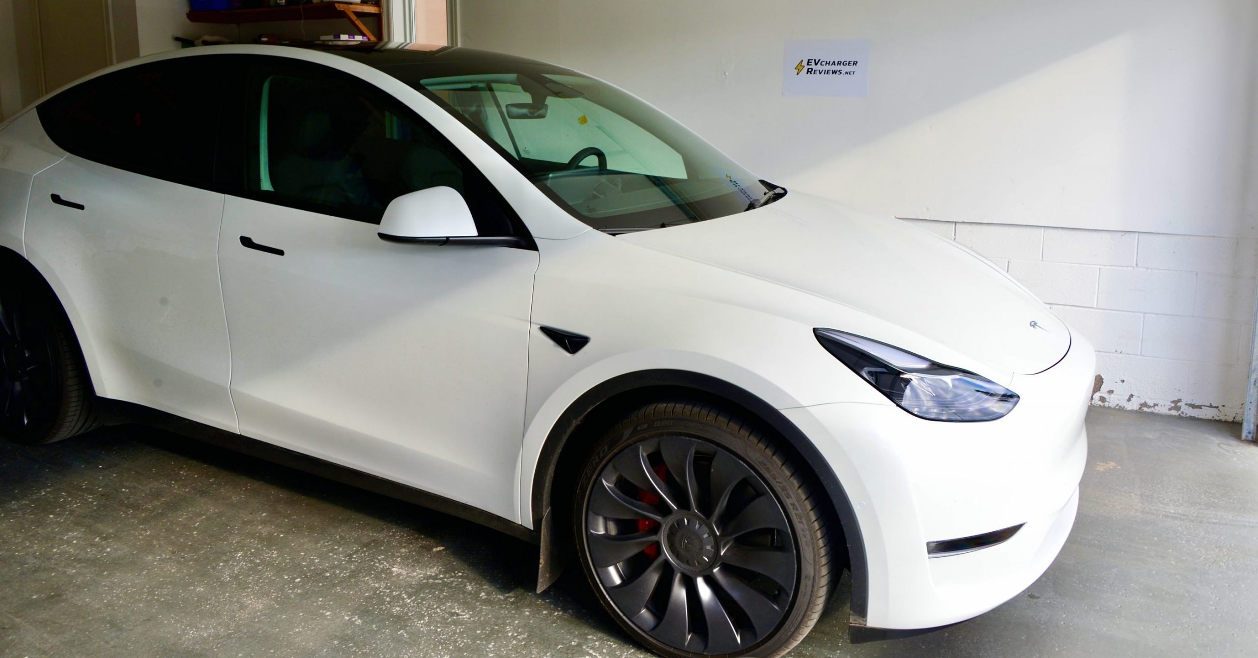 Tesla Model Y Performance at EVchargerReview garage