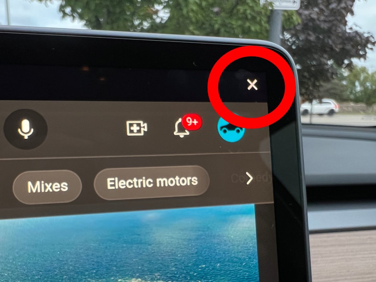 X on Tesla screen