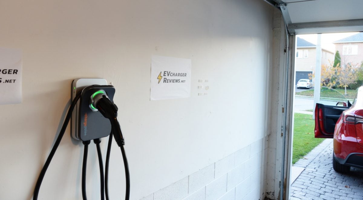ChargePoint Home Flex mounted on garage wall