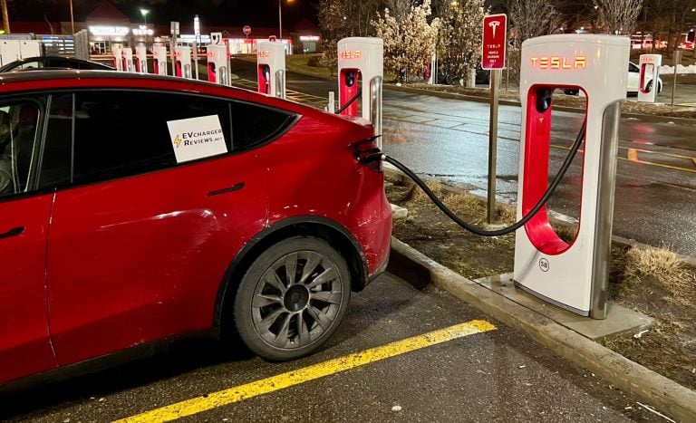 Model Y at a Tesla Supercharger