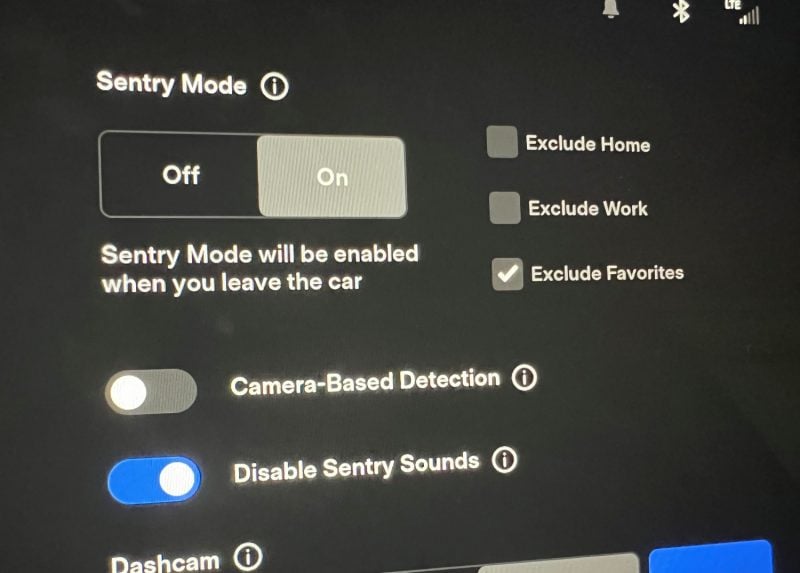 Exclude Sentry Mode at Home