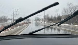 Driving in heavy rain