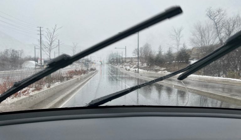 Driving in heavy rain