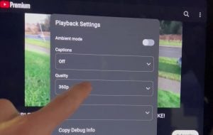 YouTube app stuck at 360p in Tesla screen