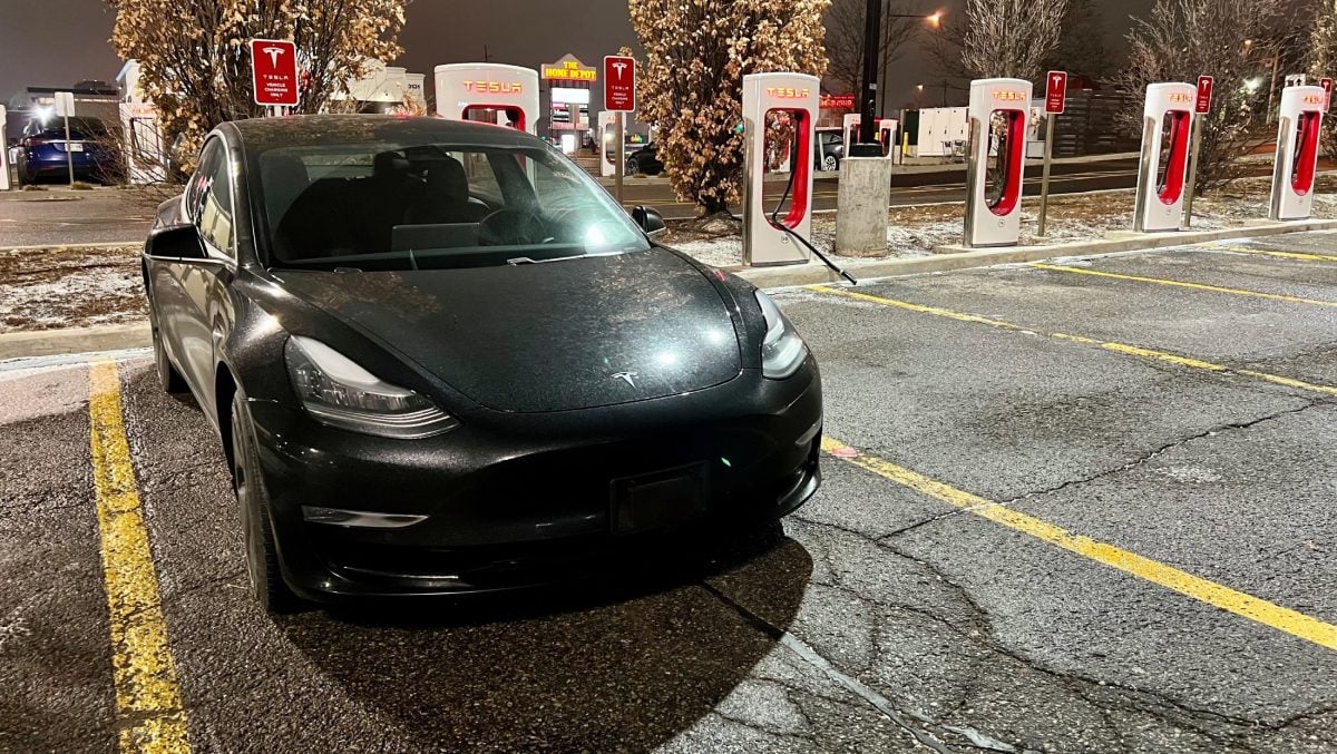 Model 3 at Supercharging Station