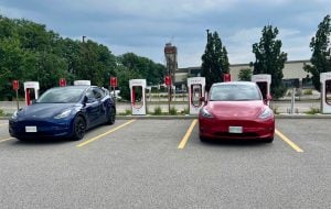 Parking in alternating spots at Superchargers to avoid power sharing