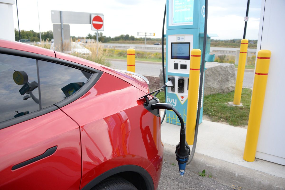 Tesla charging at an Ivy station