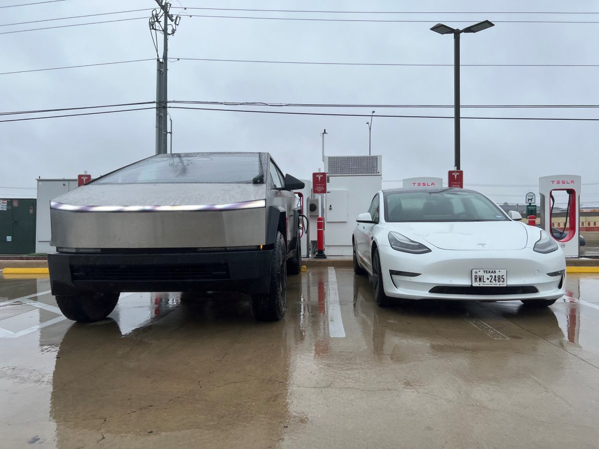 Model 3 Charging Next to Cybertruck