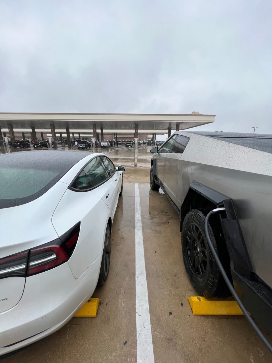 Cybertruck towers over other Teslas
