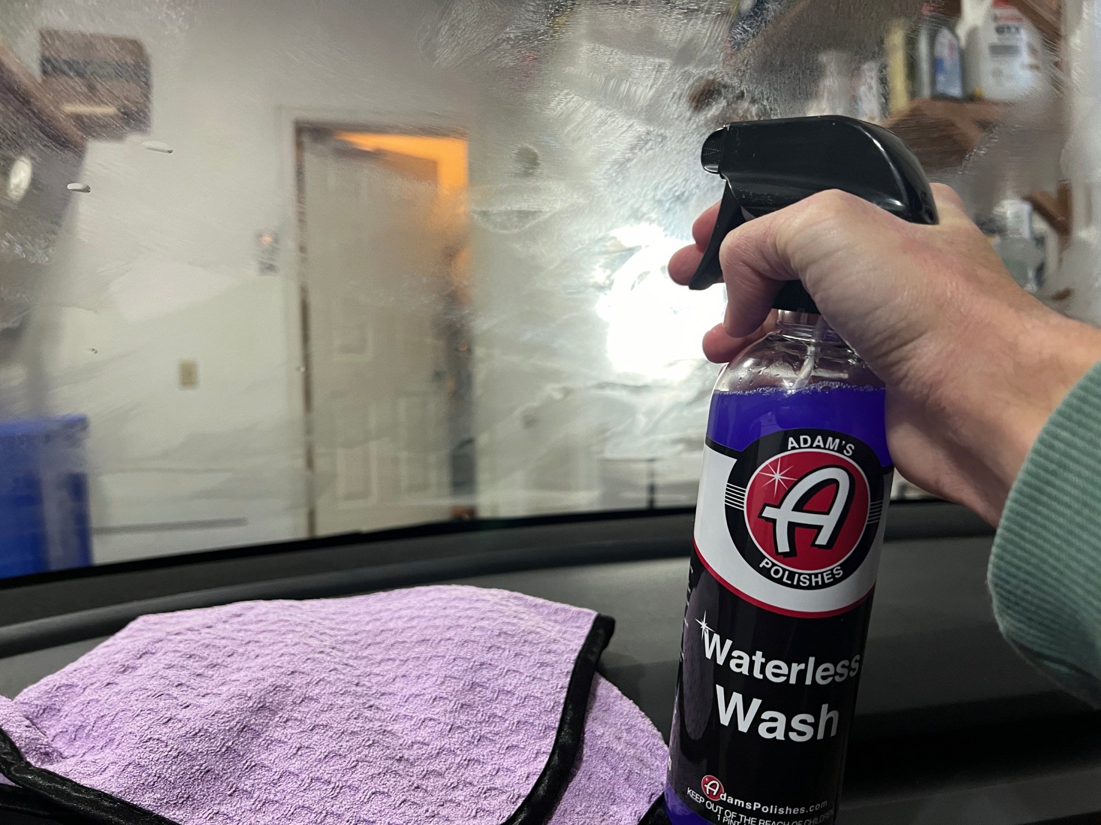 waterless wash to windshield