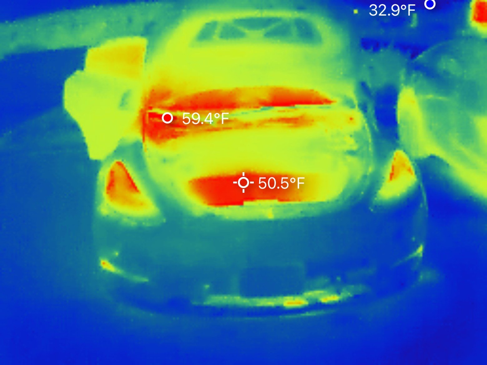 Model Y Frunk thermal image