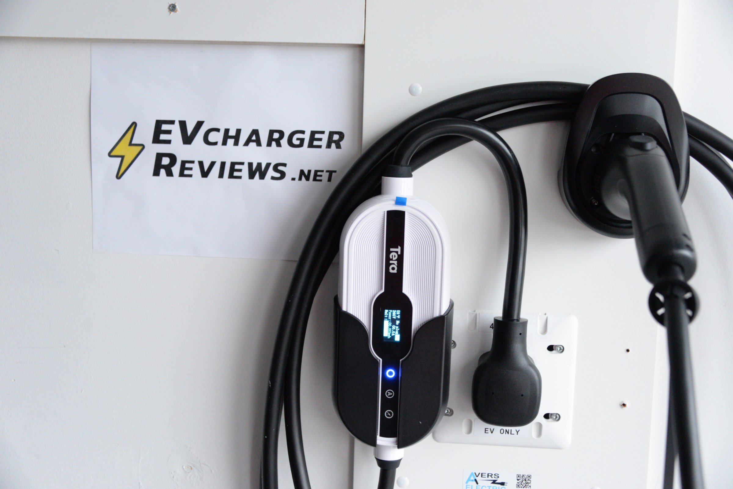 Tera P01 Portable EV charger with EQE SUV