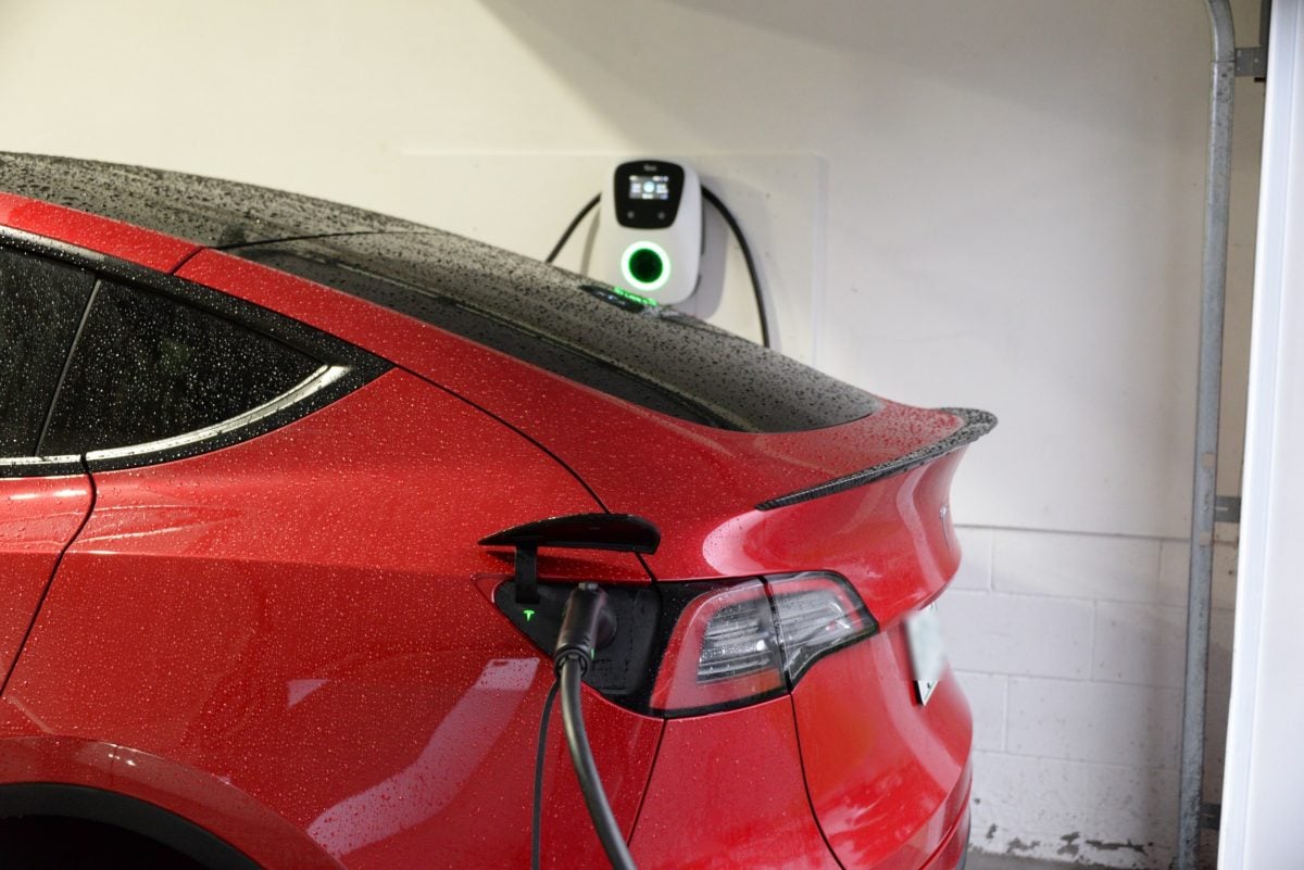 Tera EV charger connected to Tesla Model Y