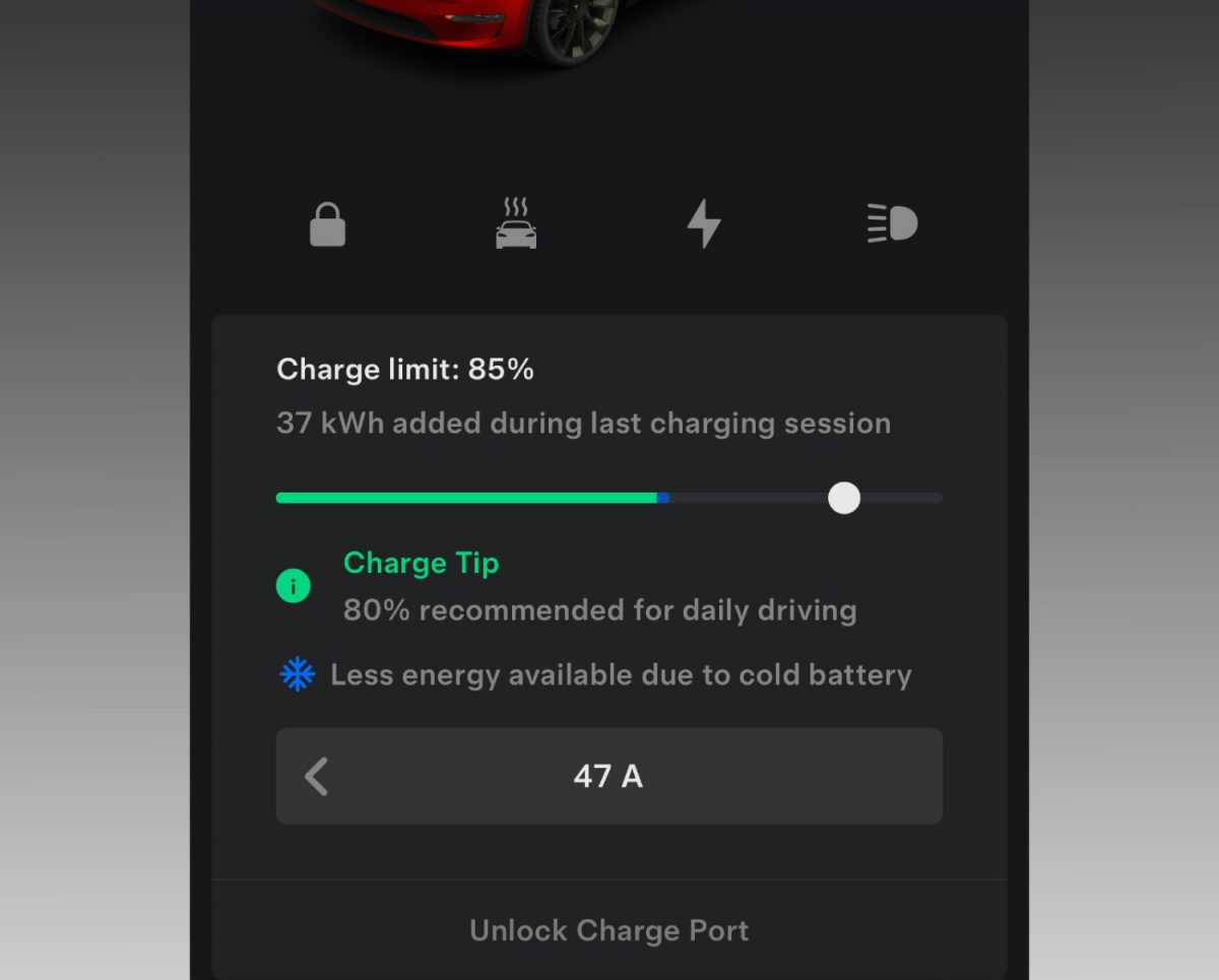 Blue dot means less energy available when battery is cold