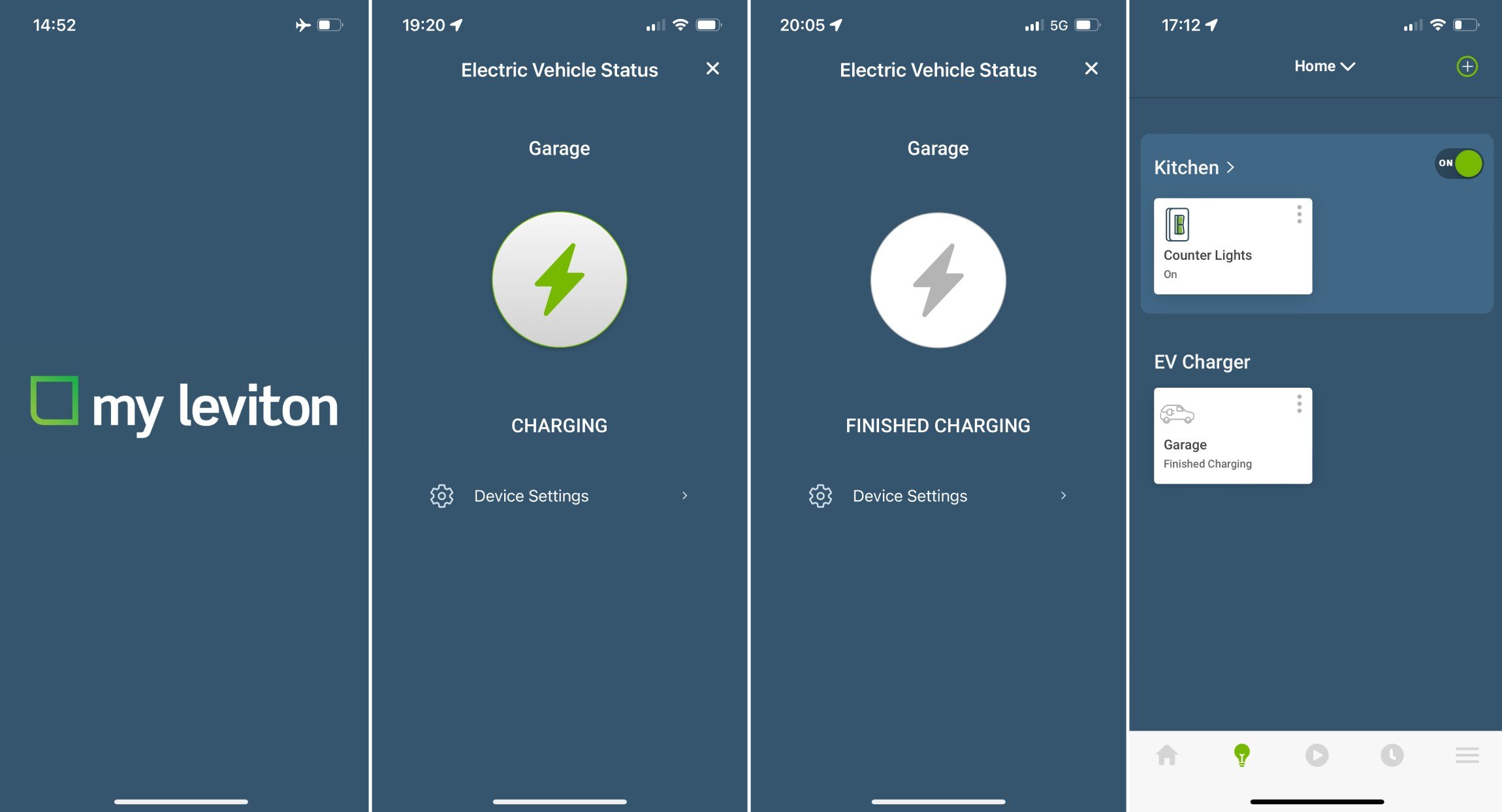 My Leviton App usage with EV32W ev charger