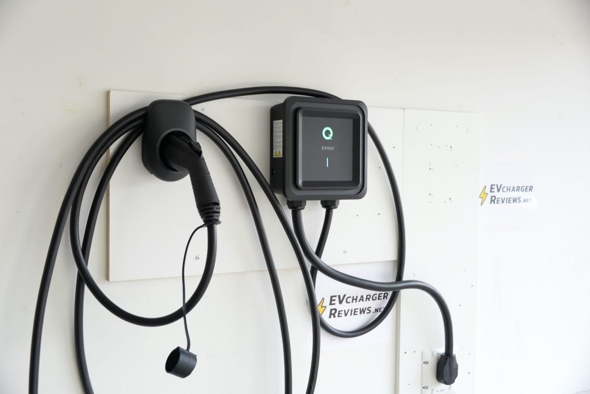 EVIQO mounted to wall at EVchargerReviews