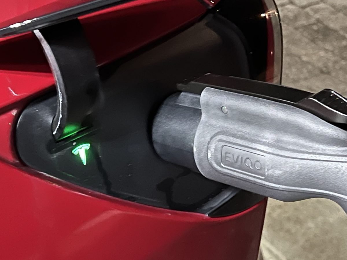 EVIQO plugged into Tesla