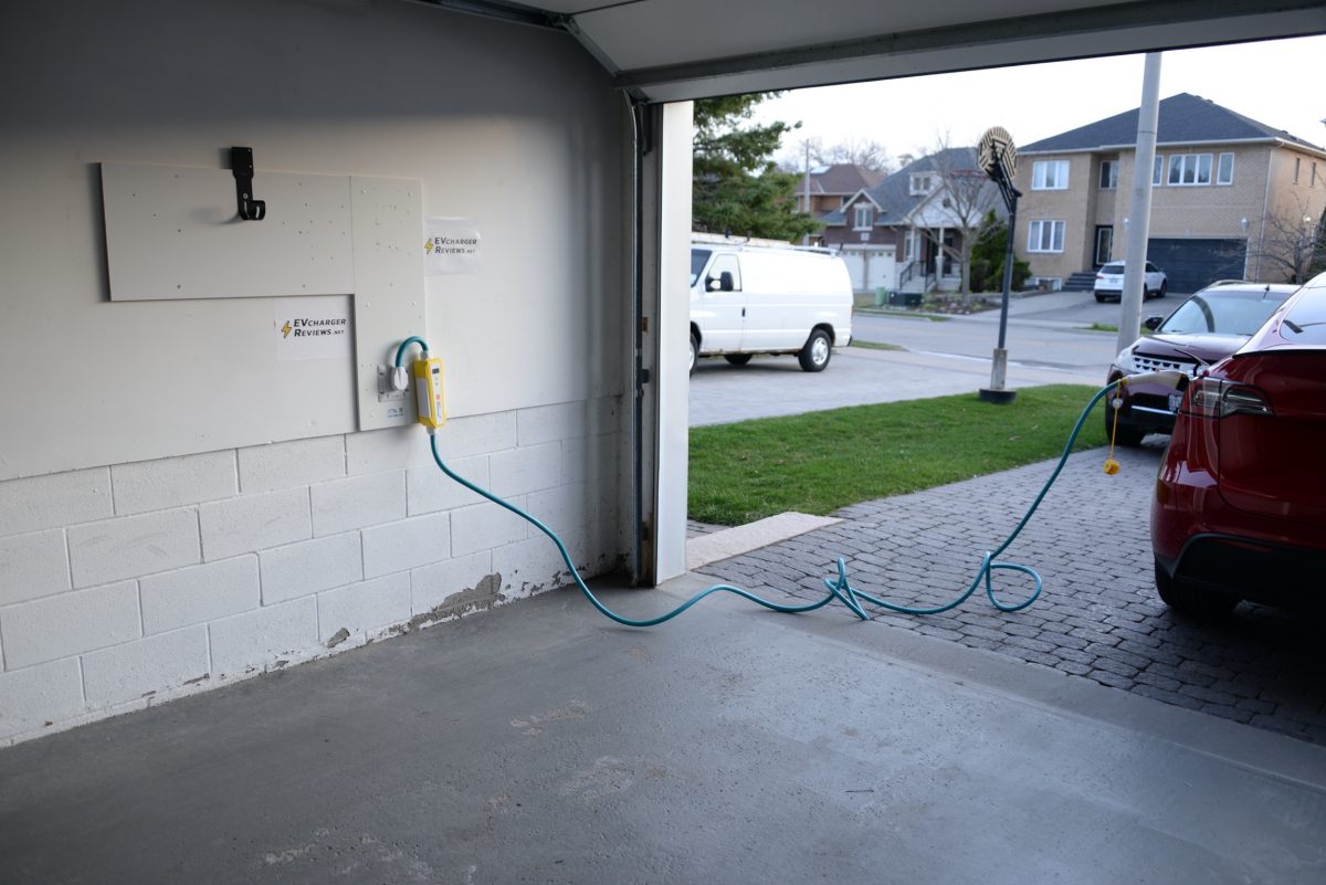 charging a tesla outside